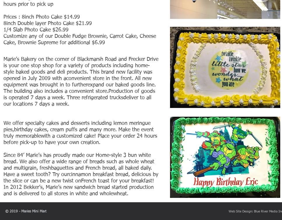 Maries Minimart & Deli Menu