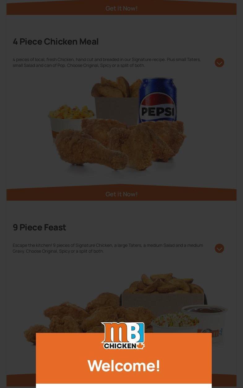 Mary Brown's Chicken & Taters Menu