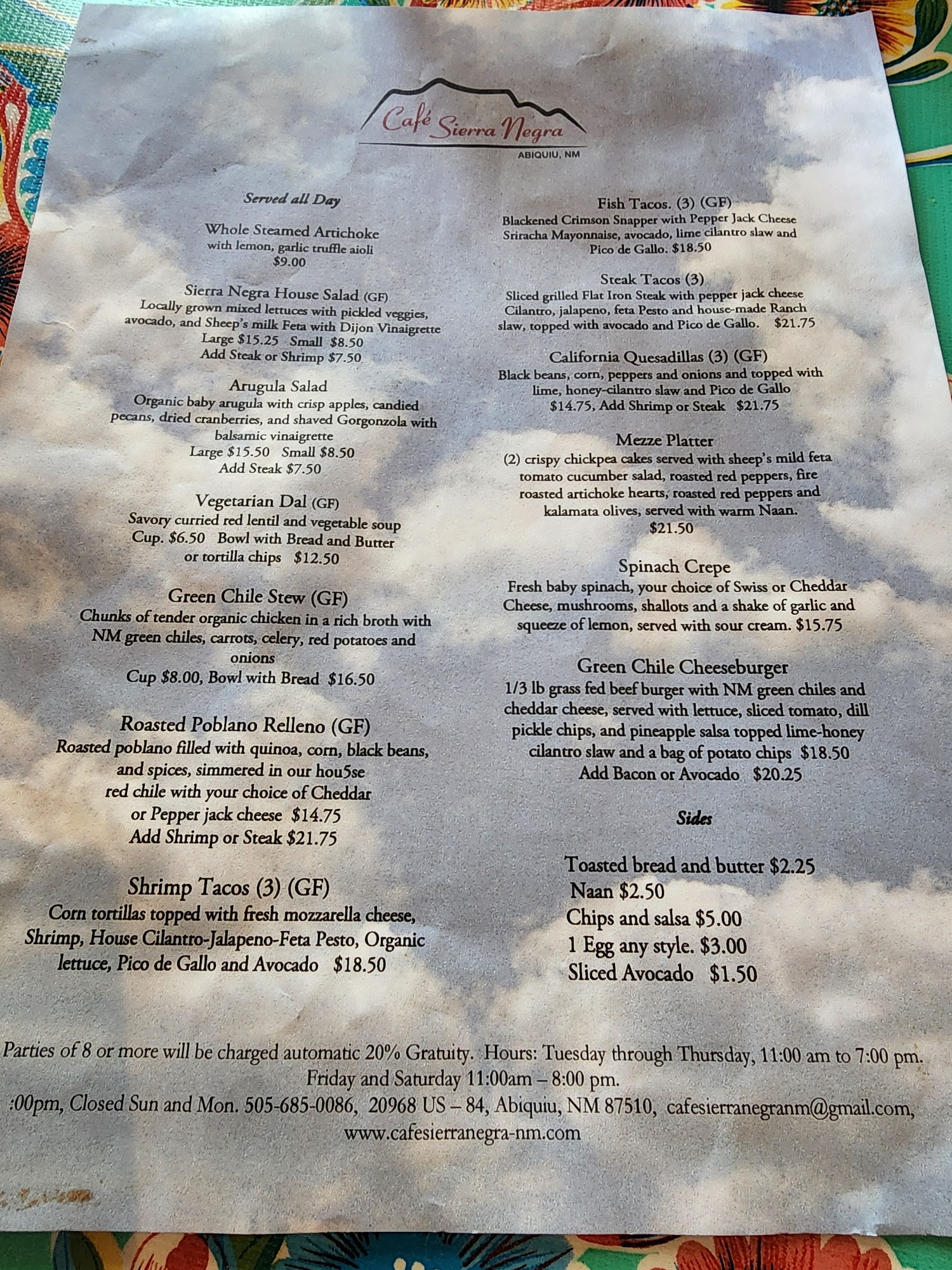 Cafe Sierra Negra Abiquiu