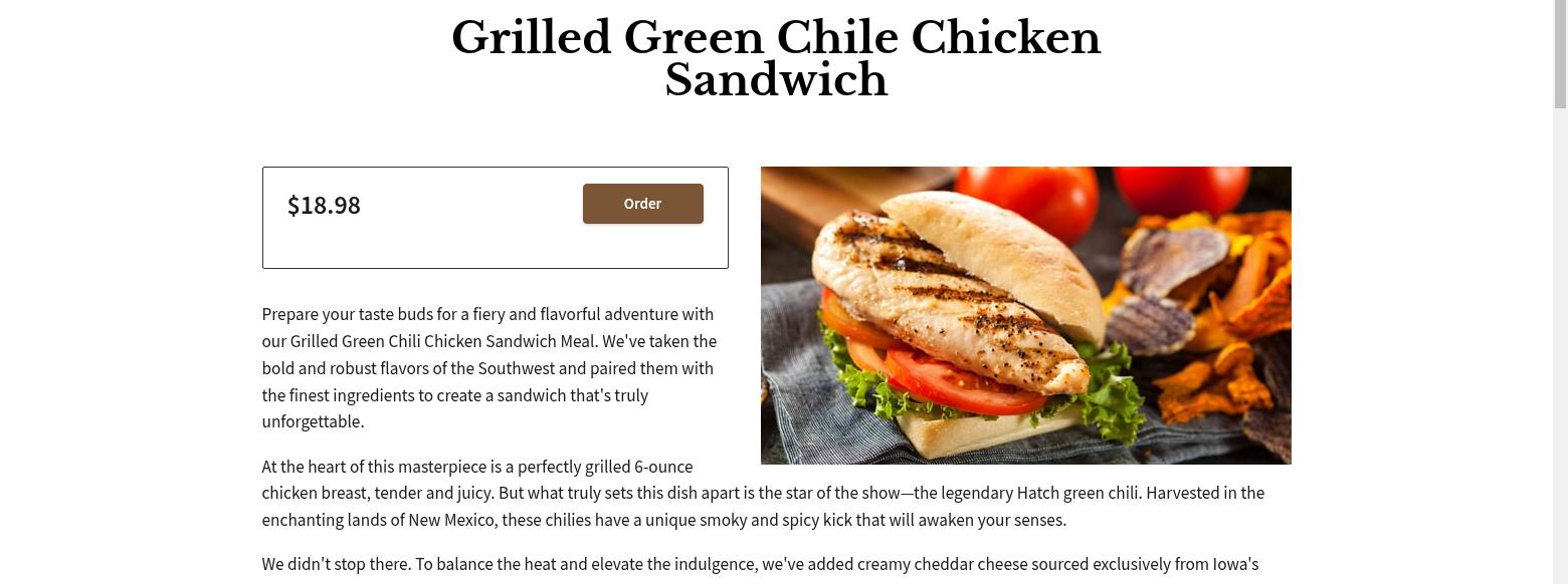 Memories Fine Dining Menu