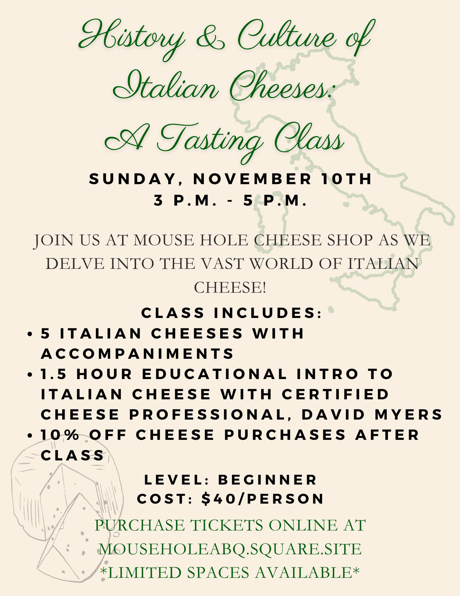 The Mouse Hole Cheese Shop Menu