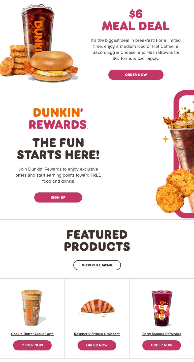Dunkin' Menu
