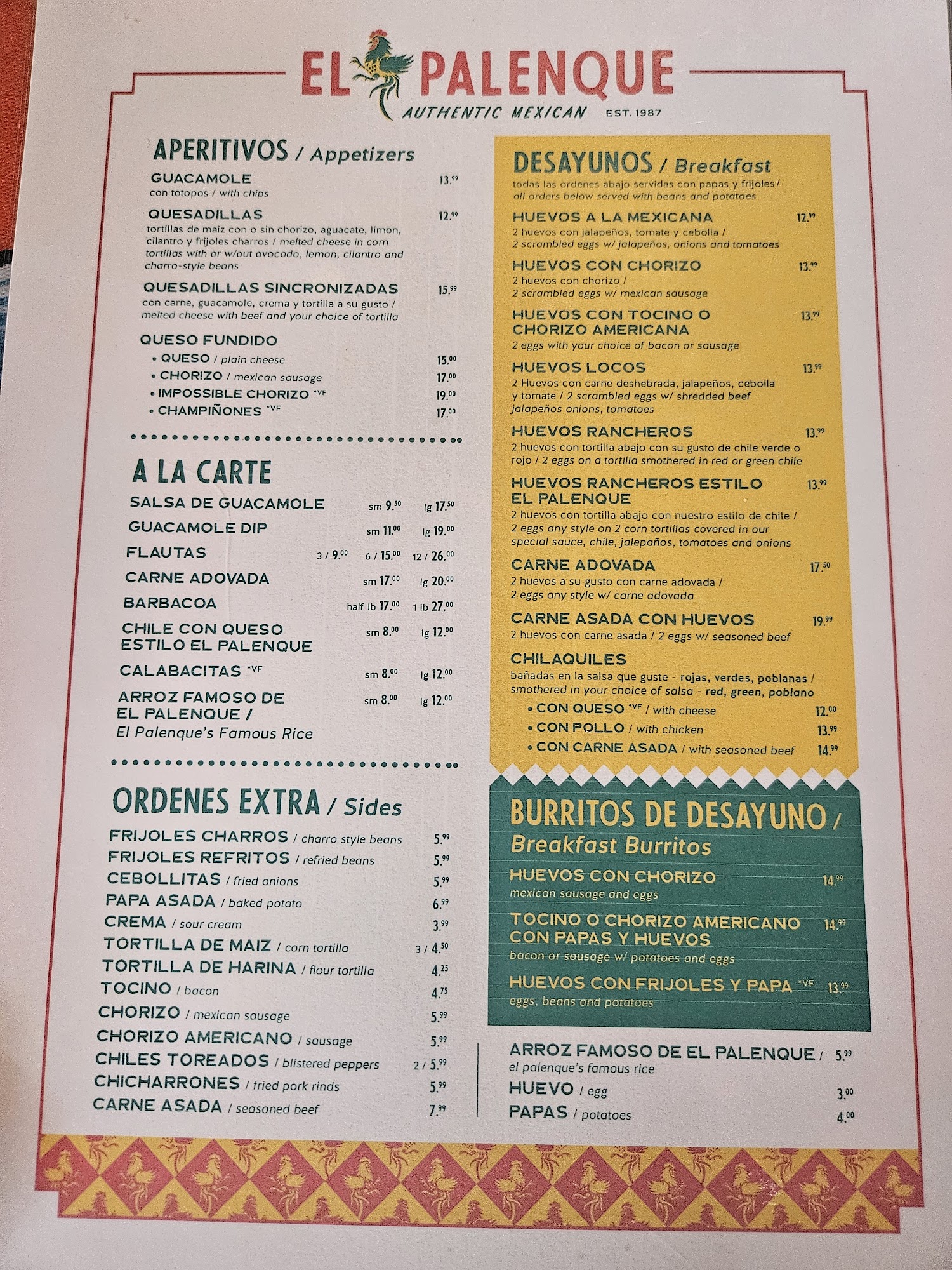 El Palenque Menu