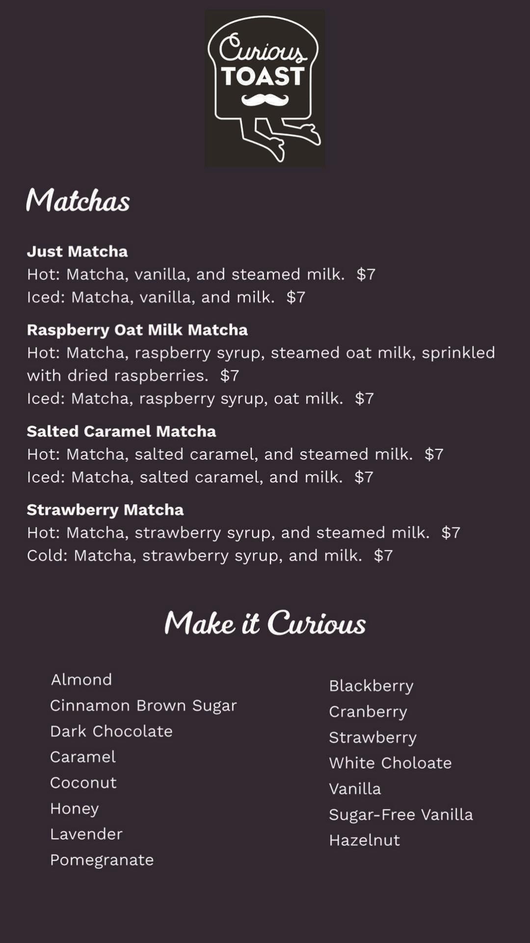 Workhorse Taproom Menu