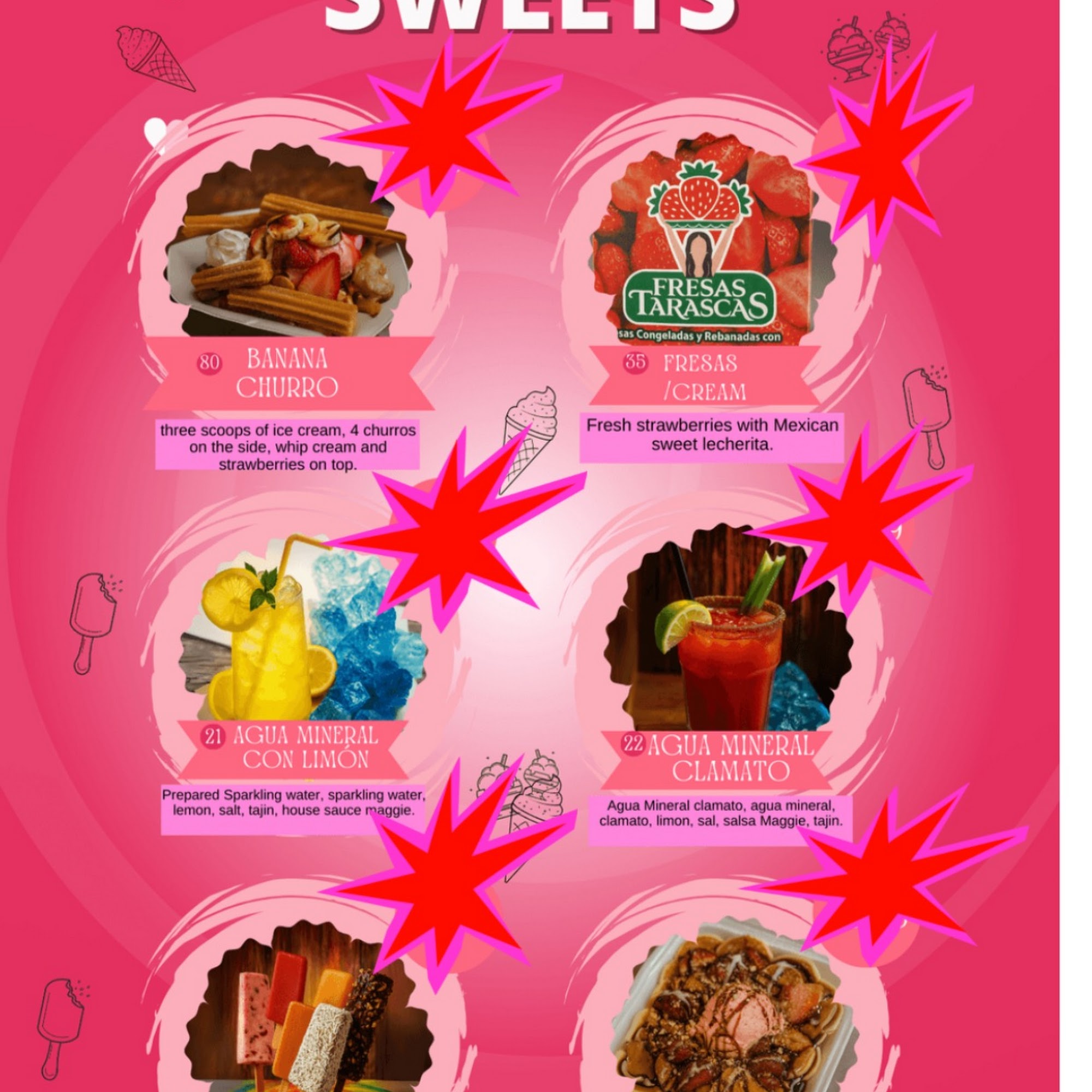 Cones and Pops Paleteria 2 Menu
