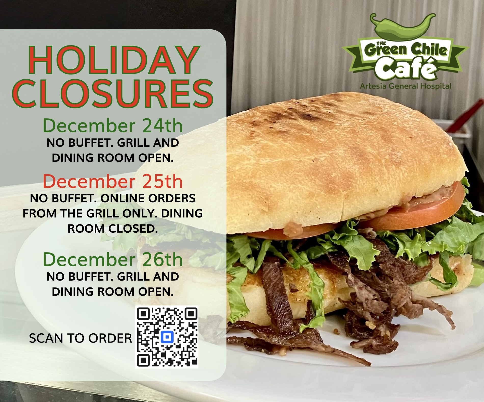 Green Chile Cafe in Artesia General Hospital 702 N 13th St, Artesia