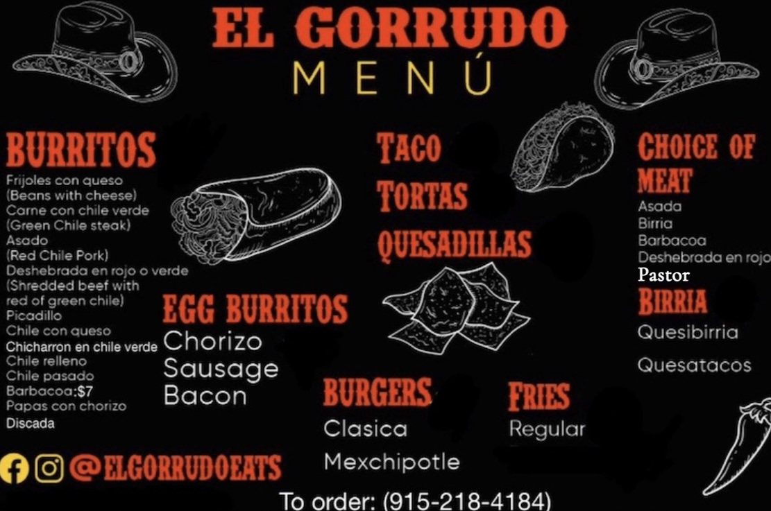 El Gorrudo Menu