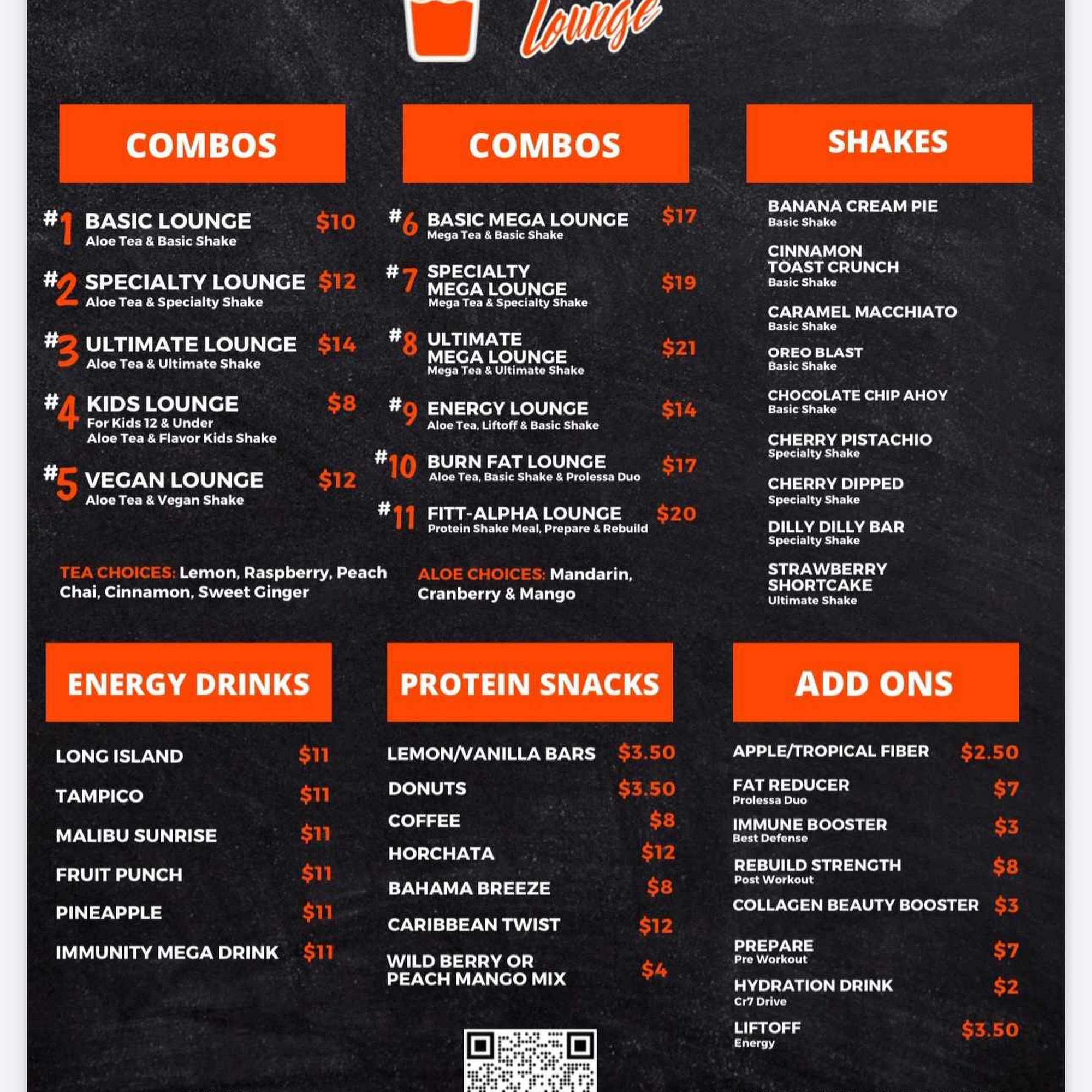 Alpha Lounge Menu