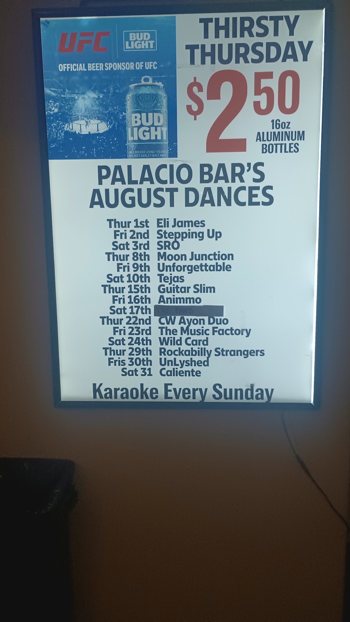 Palacio Bar Since 1936 Menu