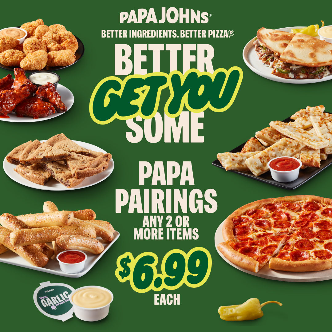 Papa Johns Pizza Menu