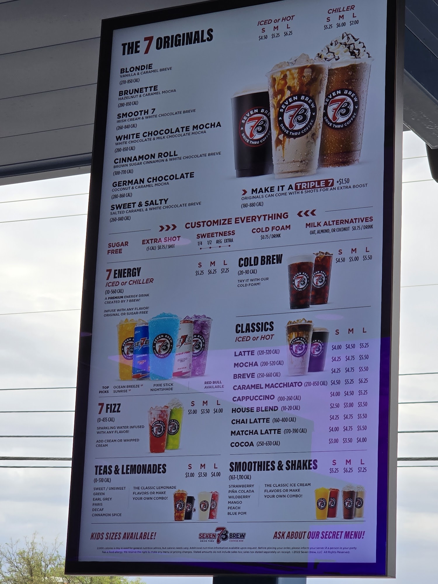7 Brew Coffee Menu