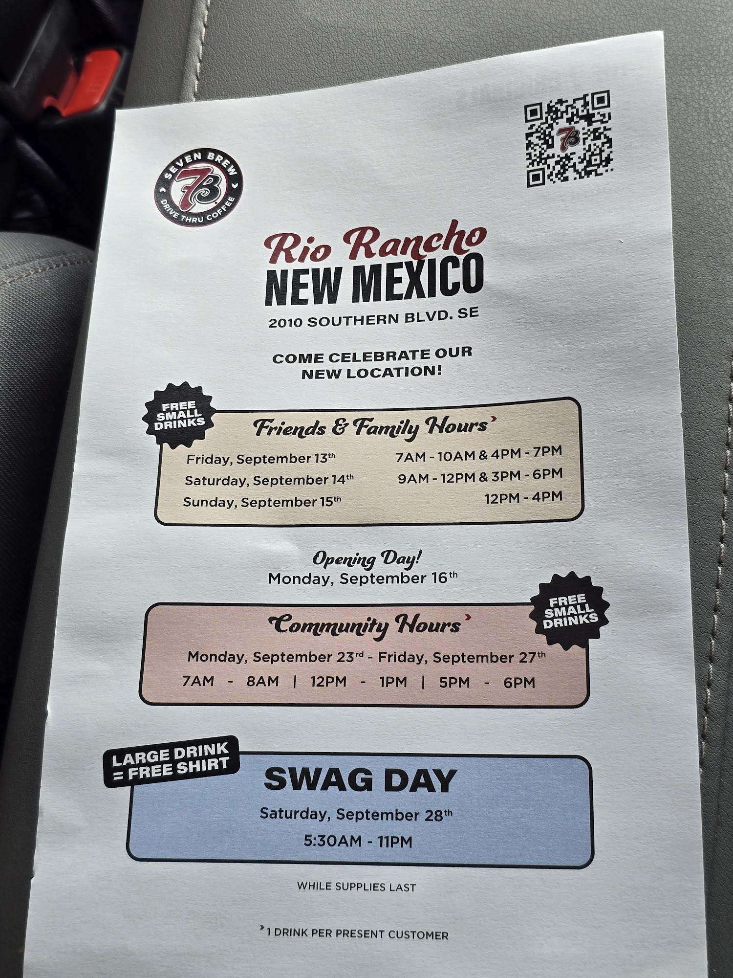 7 Brew Coffee Menu