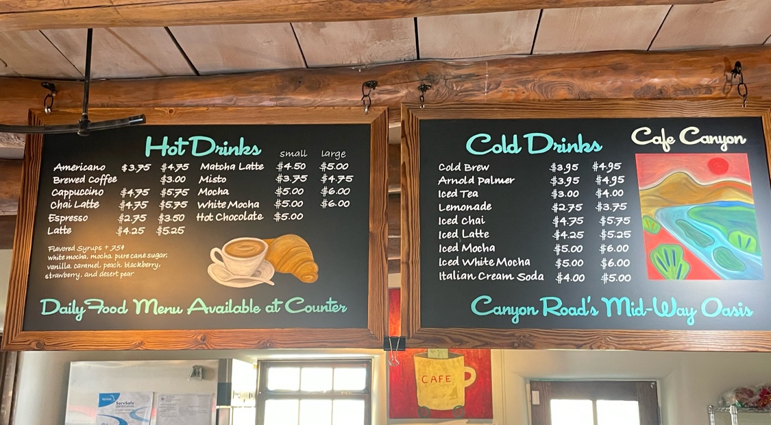 Café Canyon Menu