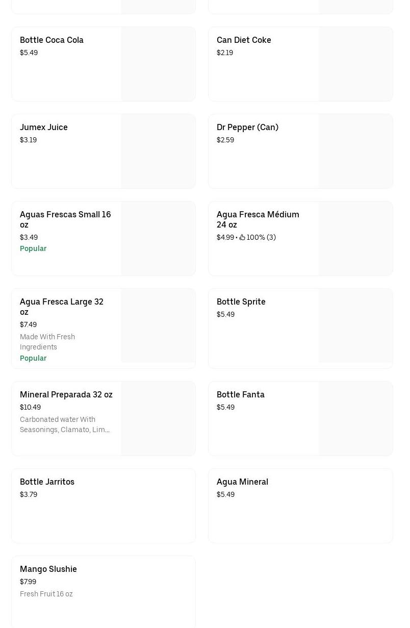 La Cocina Mexican food Menu