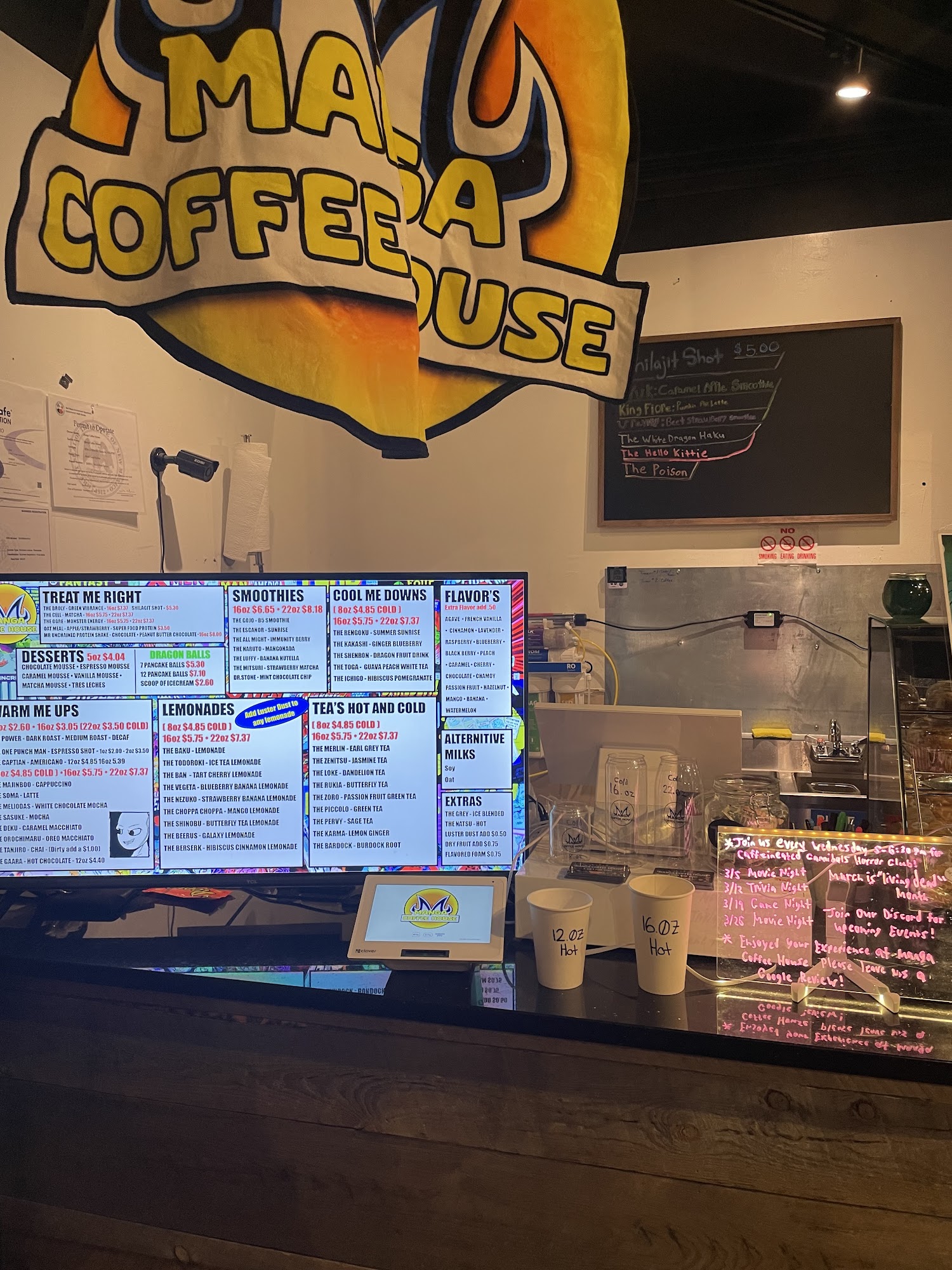 Manga Coffee House Menu