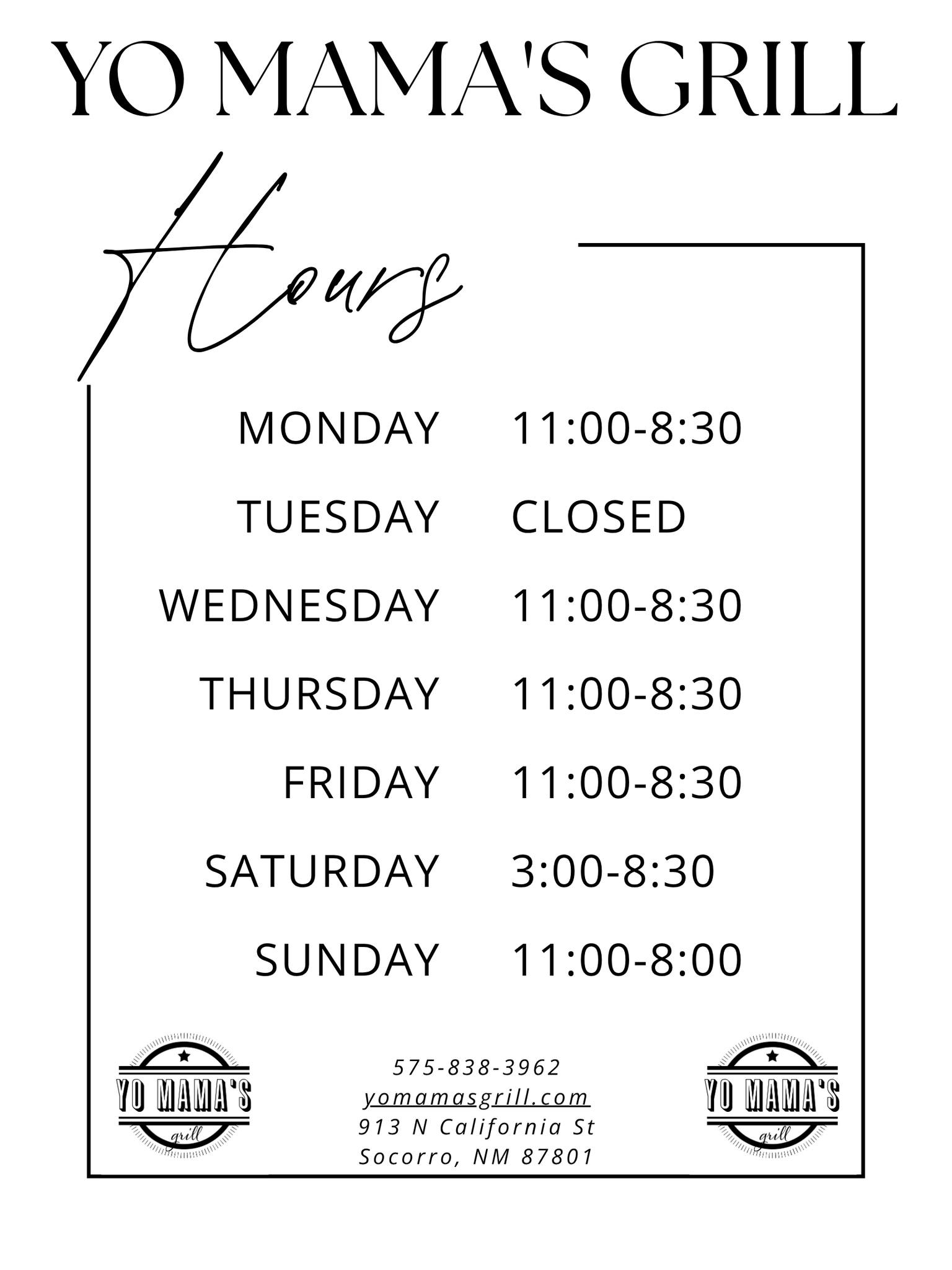 YO MAMA'S Grill Socorro