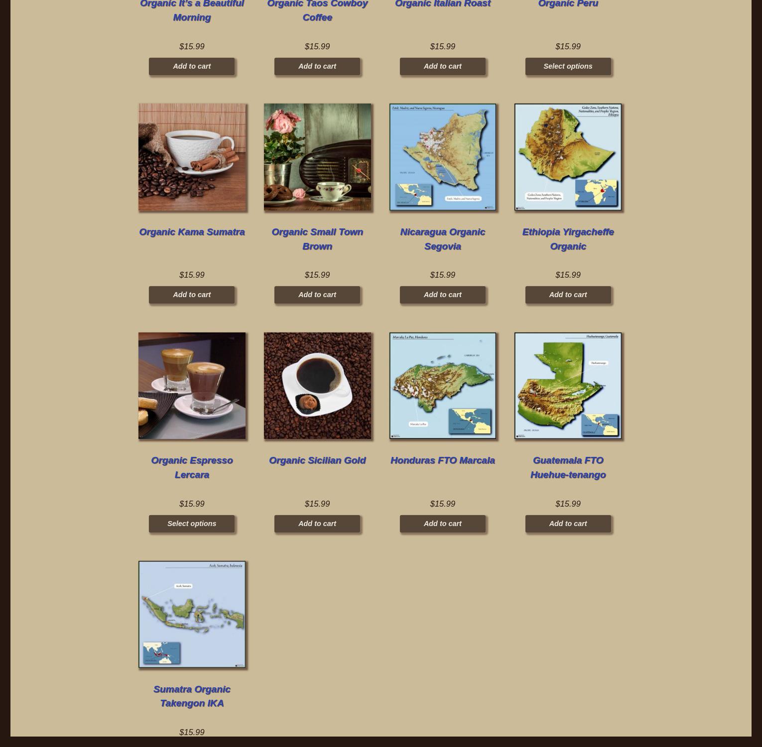 Taos Coffee Roasters Menu