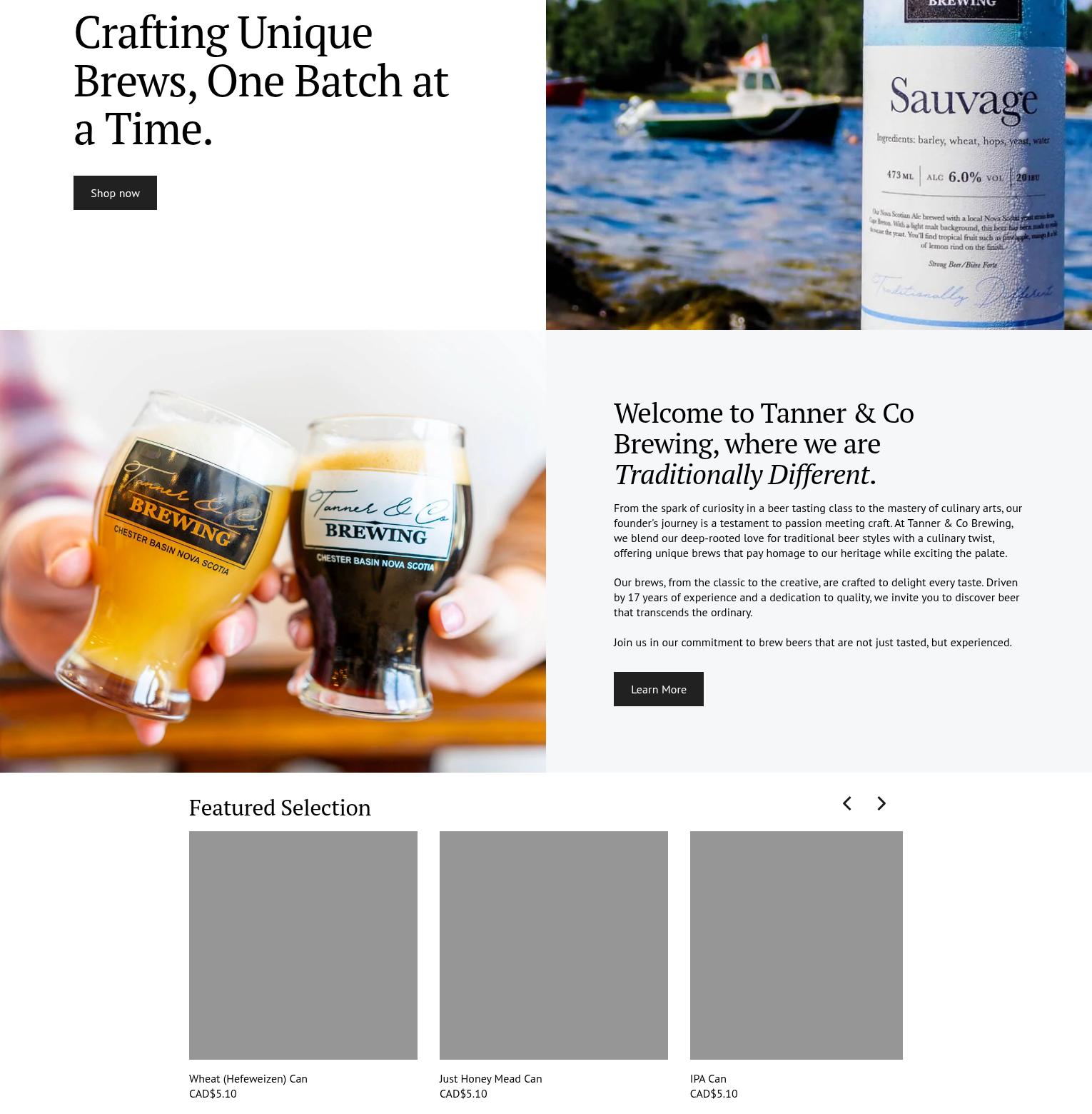 Tanner & Co. Brewing Menu