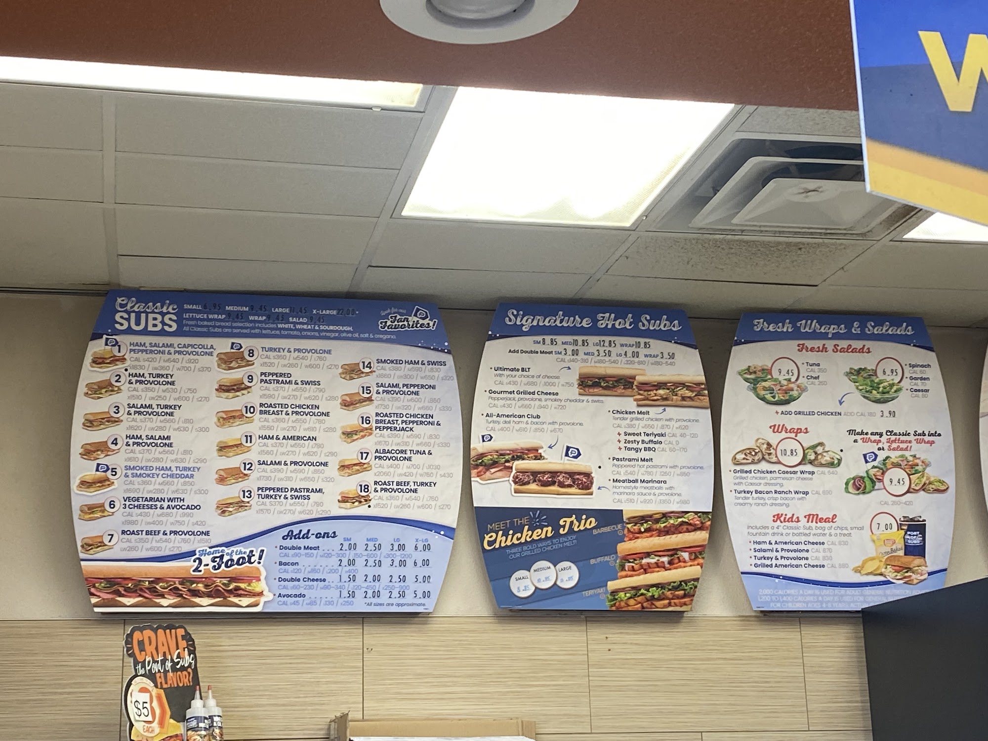 Port of Subs Menu