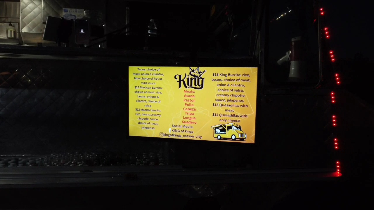 King Of kings food truck Menu