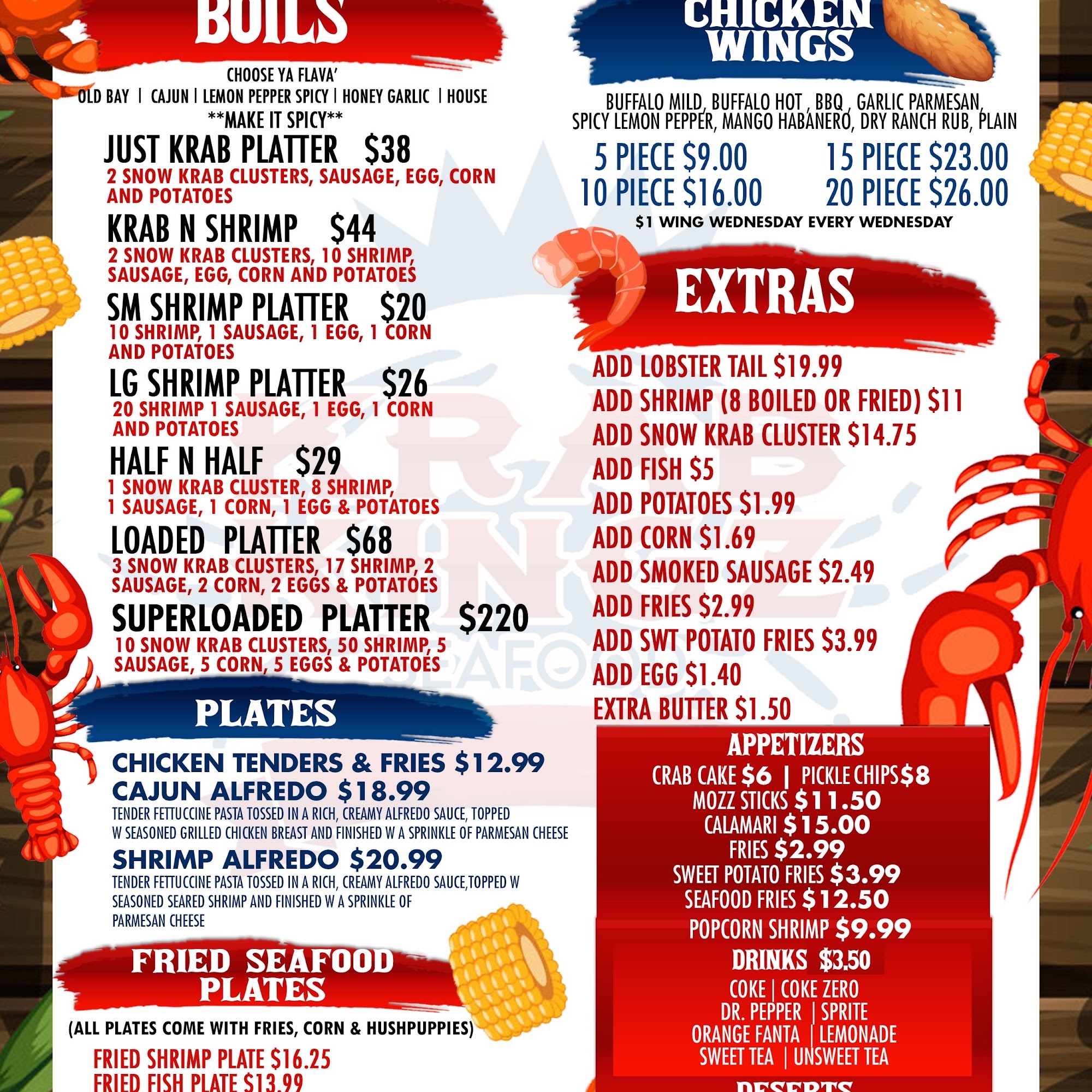 Krab Kingz Menu