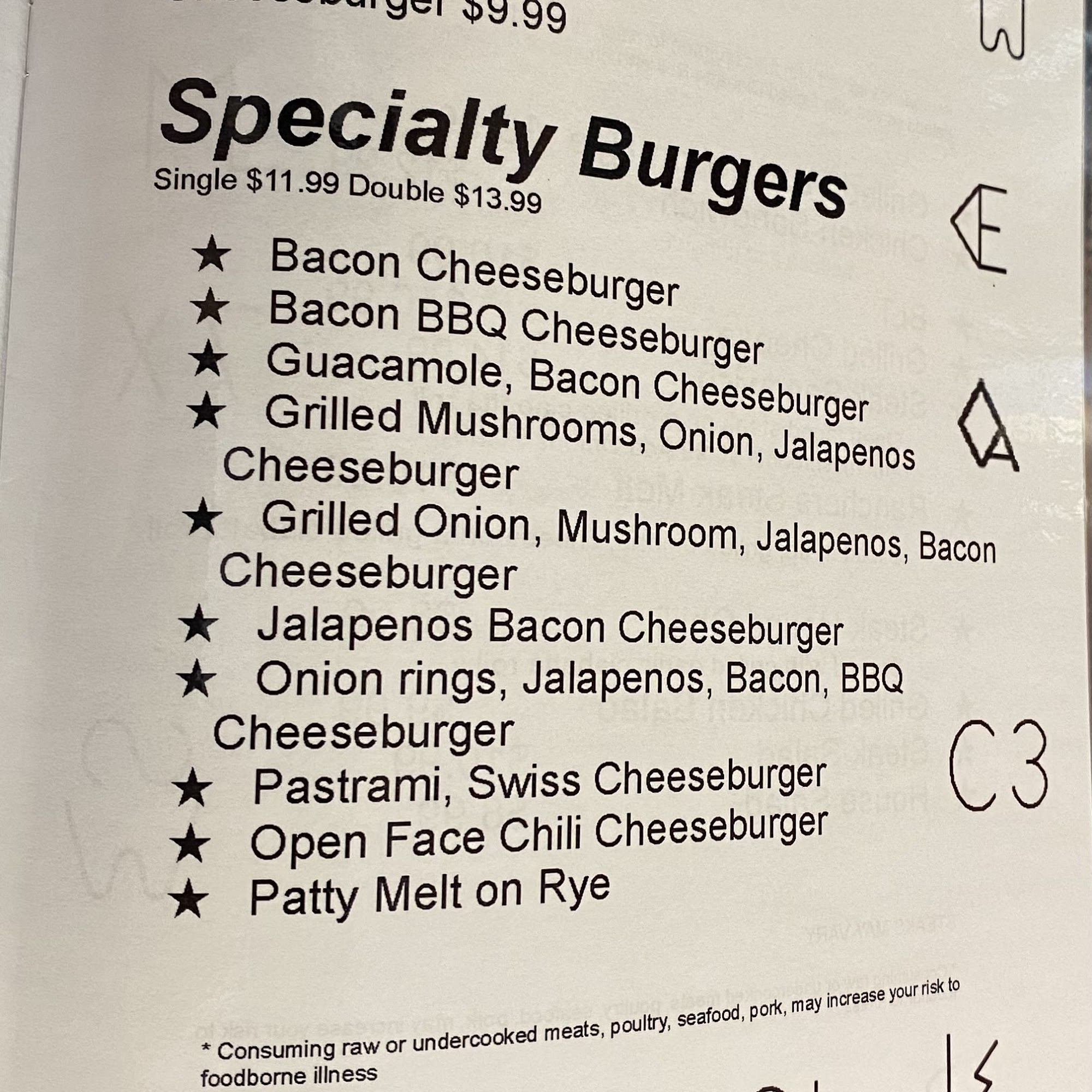 Rancher's Calf-A Menu