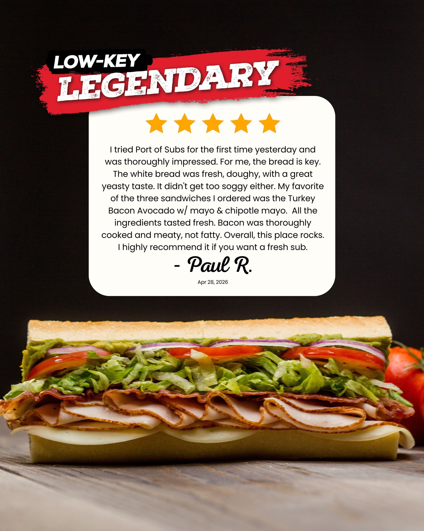 Port of Subs Menu