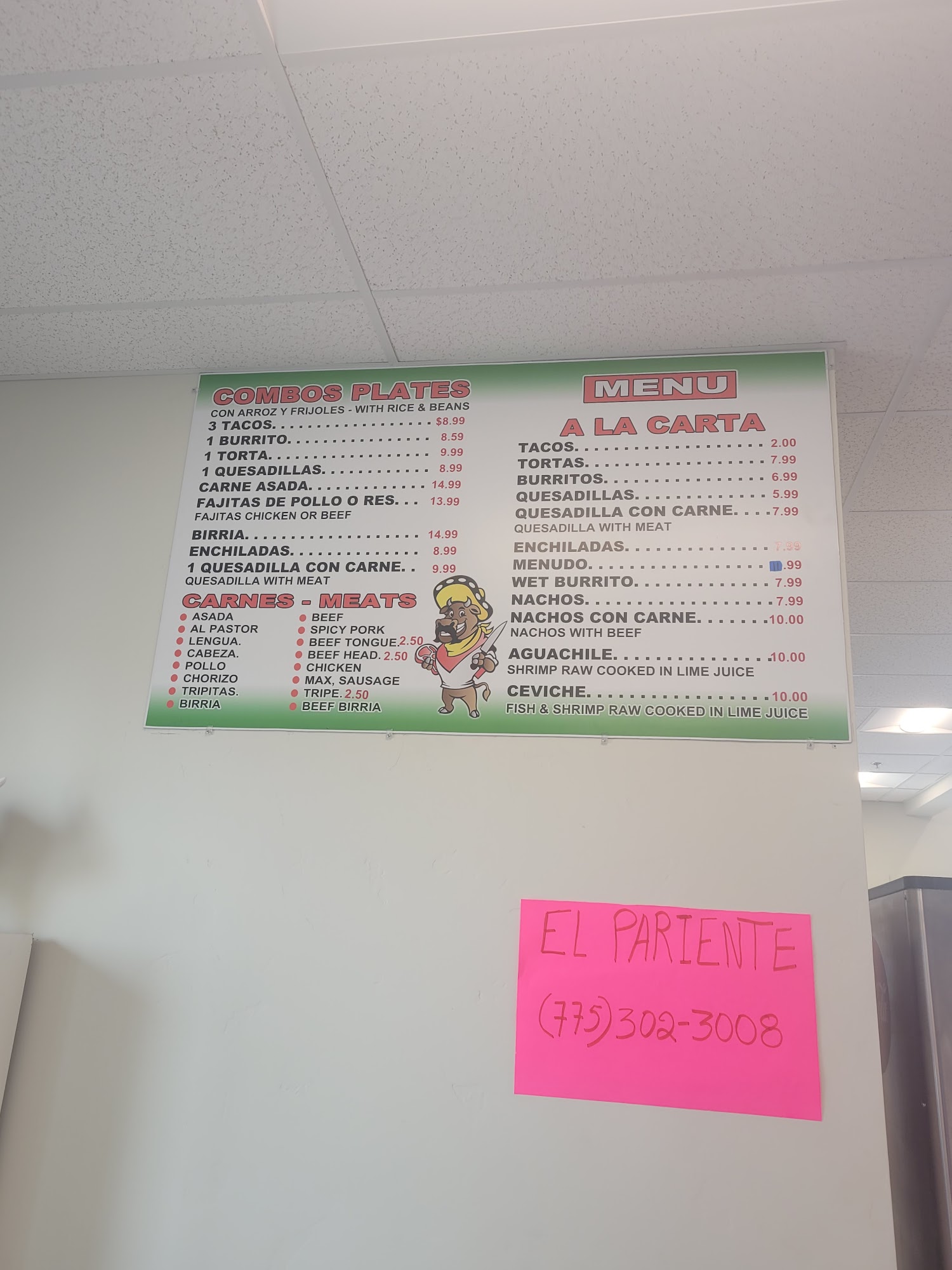 El Pariente Meat Market & Deli Menu