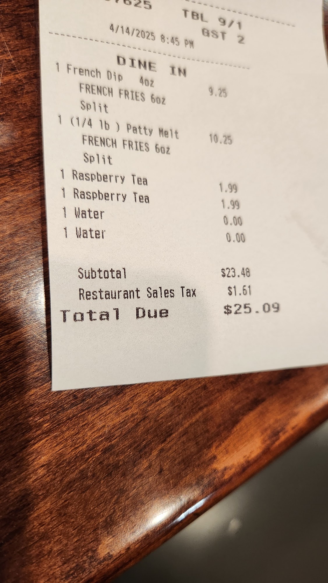 Best Steak In Town Menu