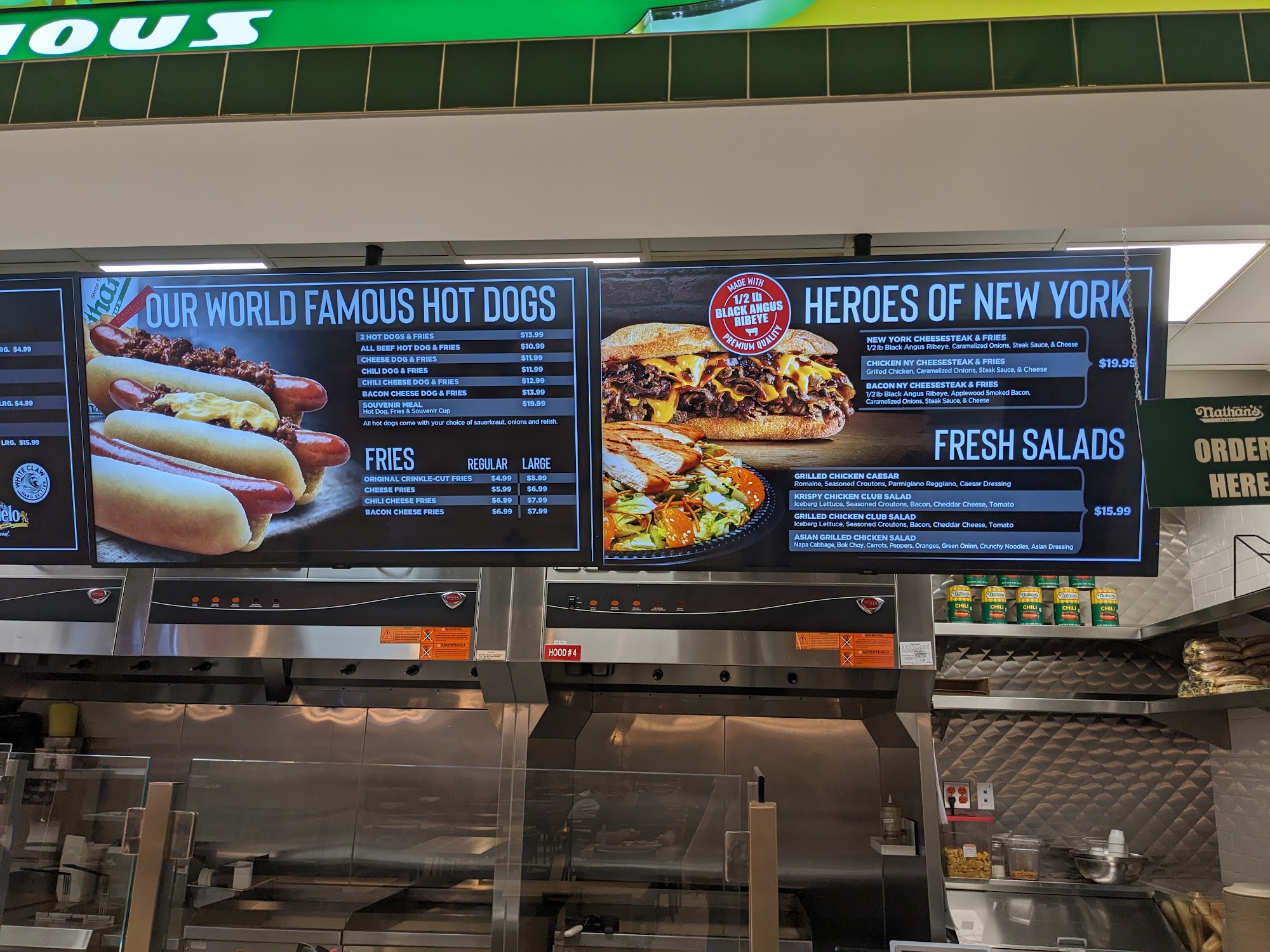 Nathan's Famous Flamingo Las Vegas Menu