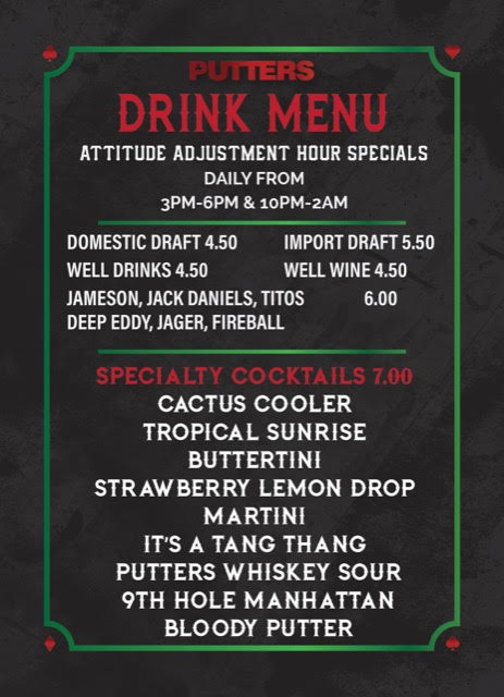 Putter's E. Flamingo Menu