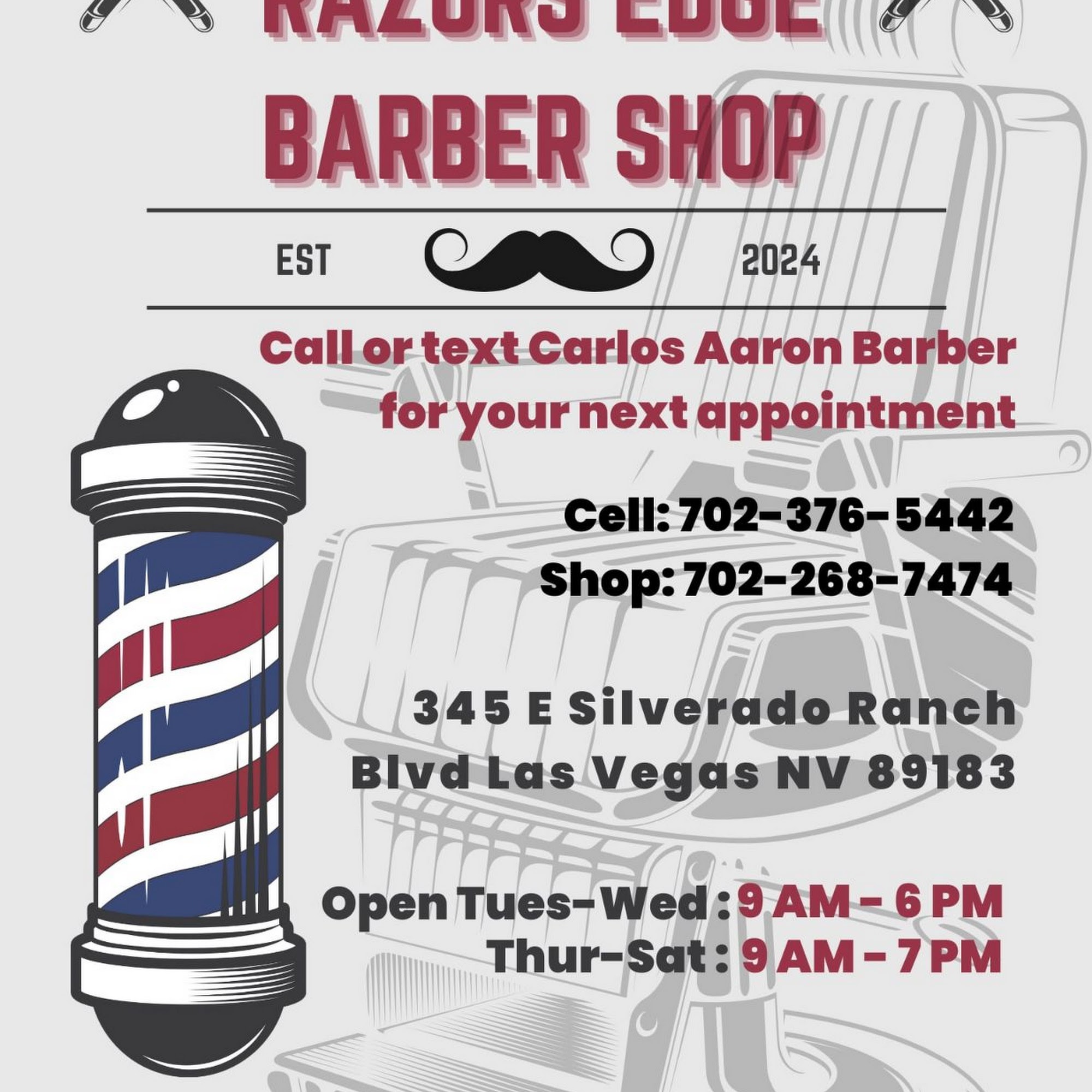 Razors Edge Barbershop LV 345 E Silverado Ranch Blvd, Las Vegas Nevada 89183