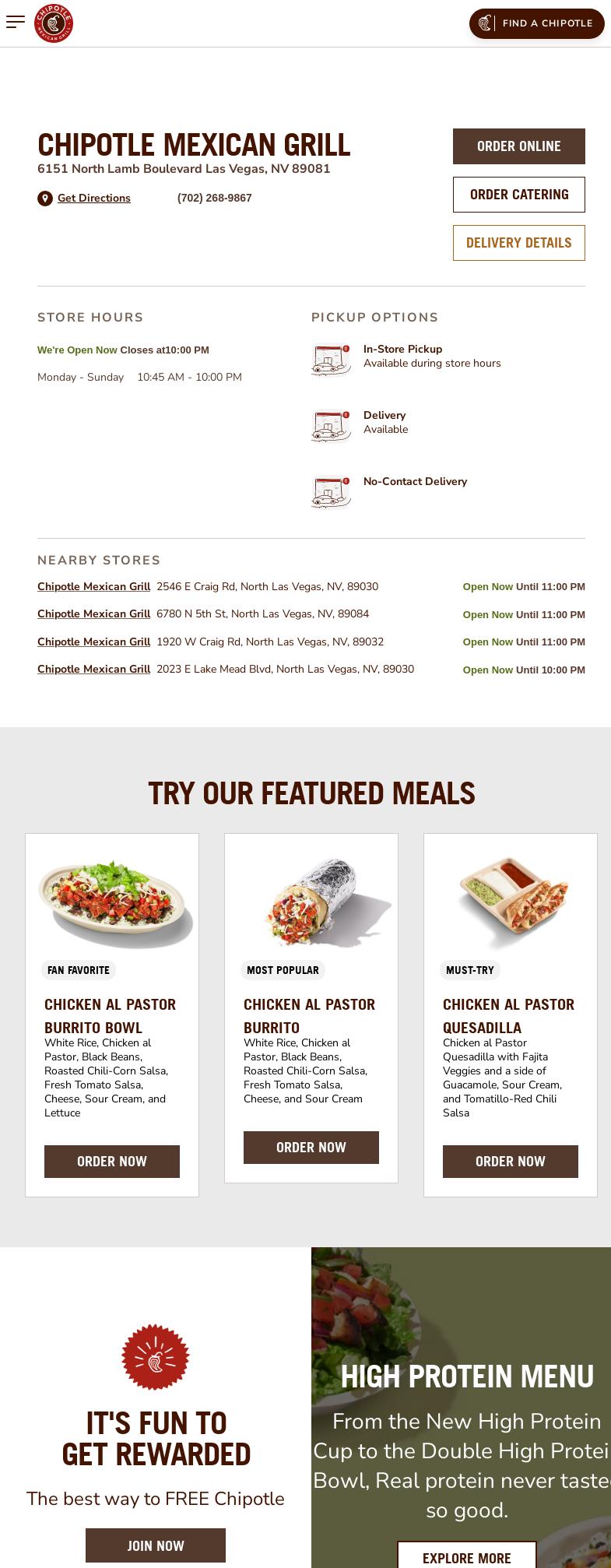 Chipotle Mexican Grill Menu