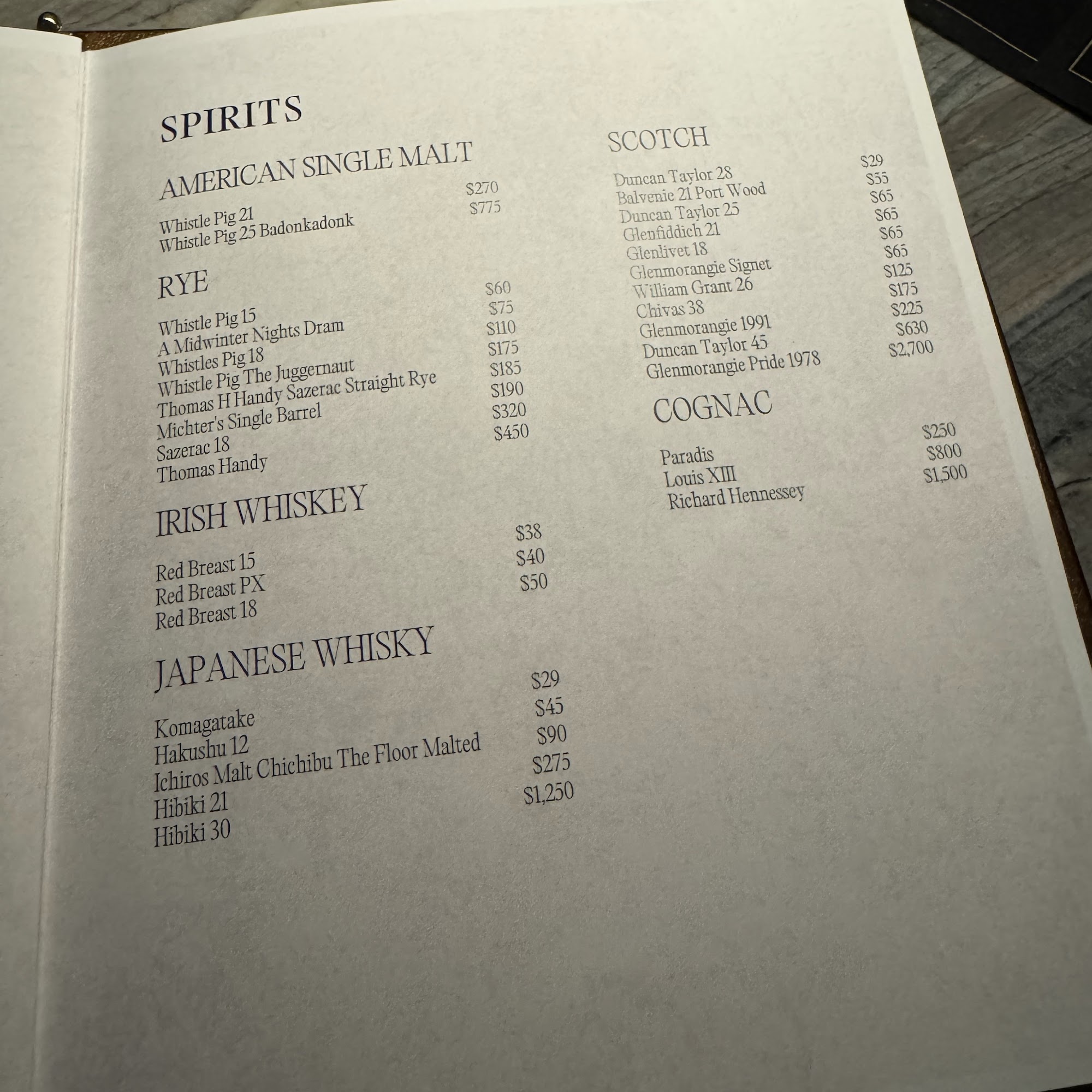 Hard Shake Menu