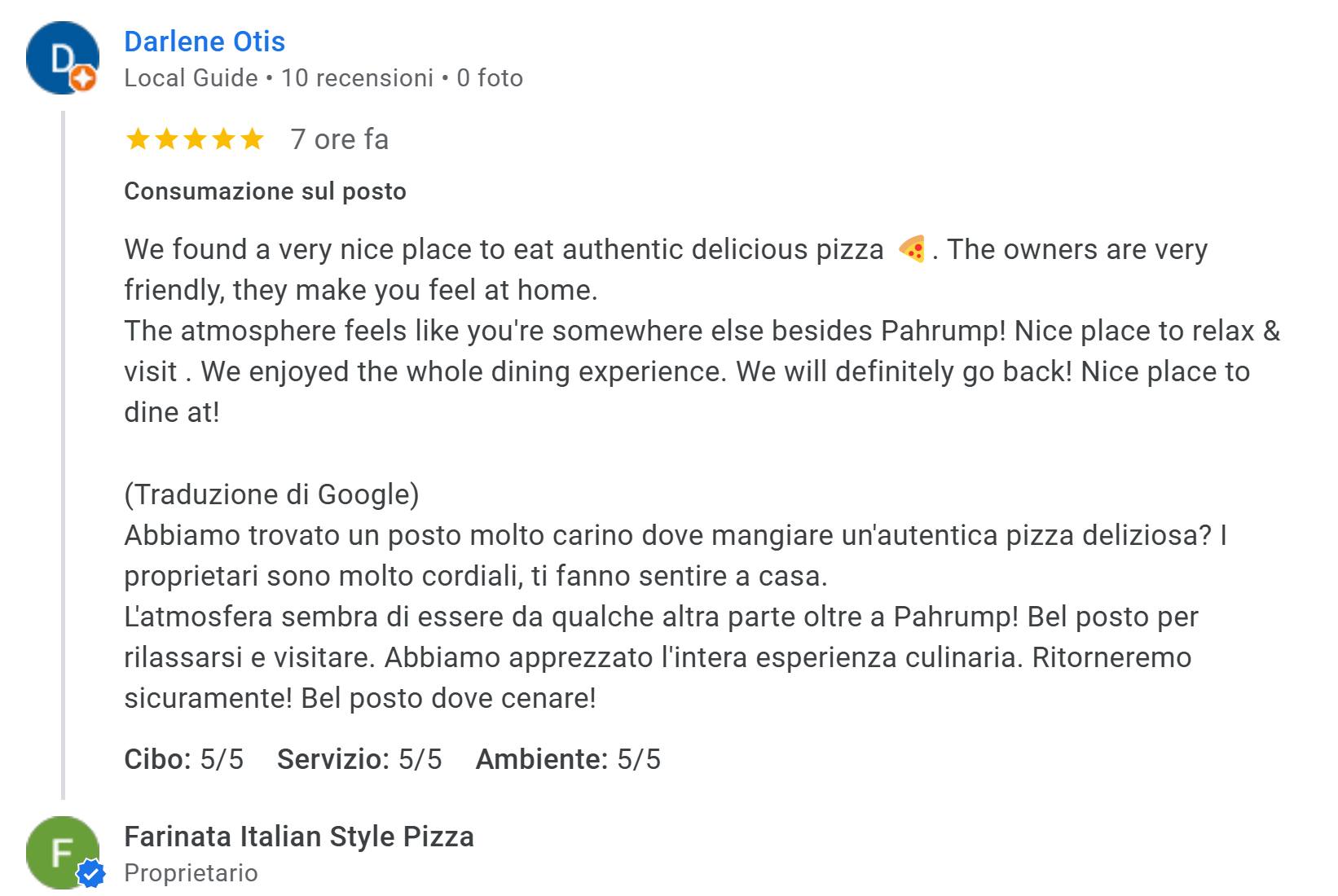 Farinata Italian Style Pizza 1360 State 372 #3, Pahrump, NV 89048