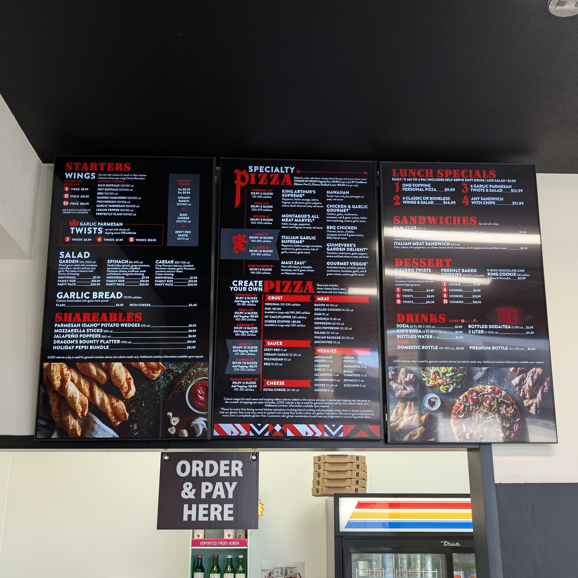 Round Table Pizza Menu