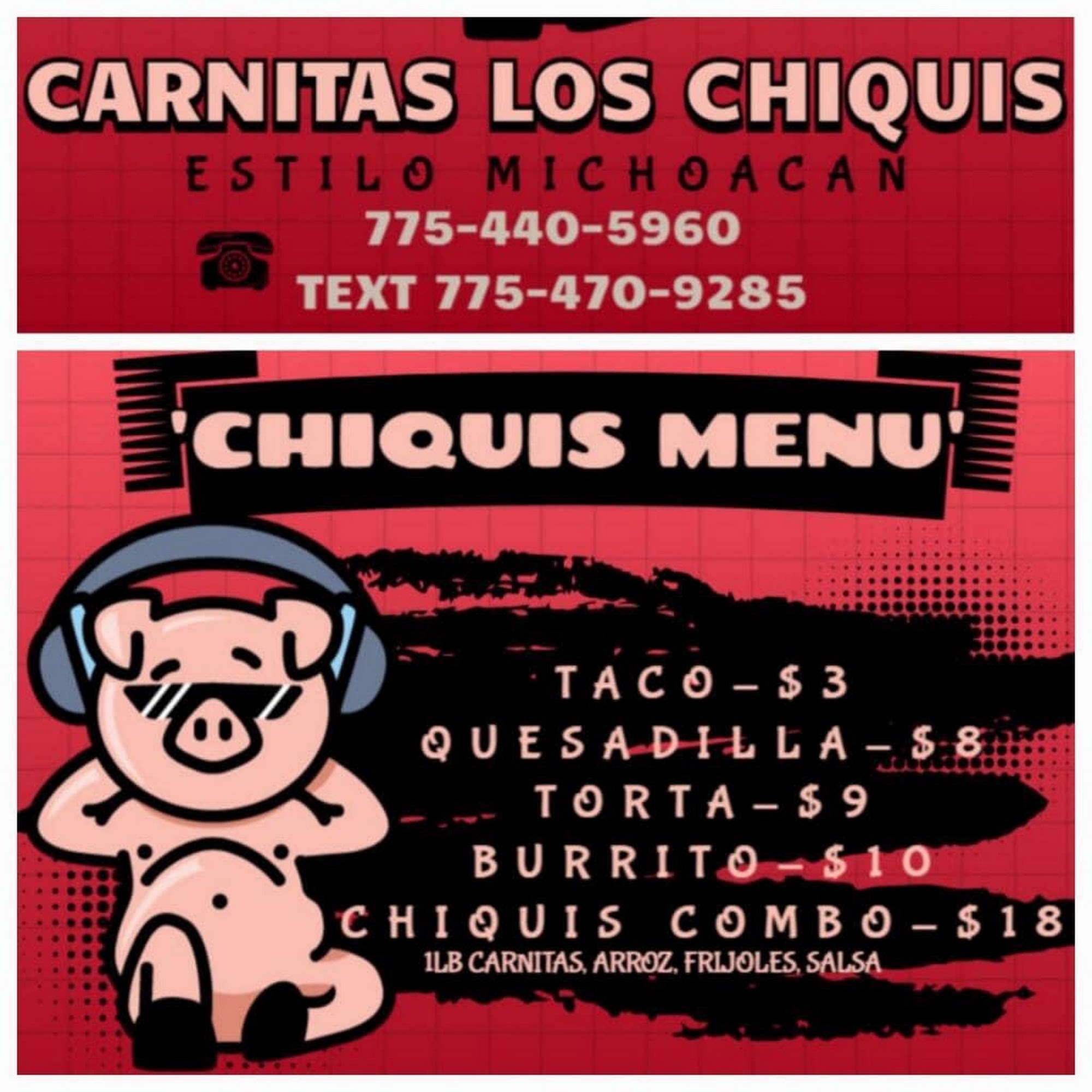 Carnitas Los Chiquis Menu