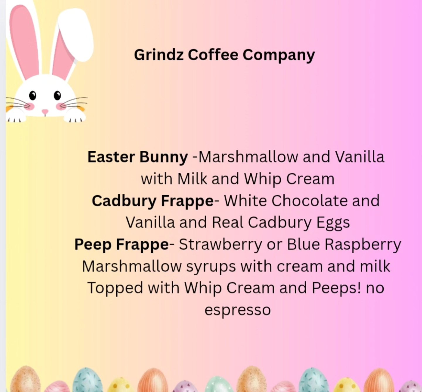Grindz Coffee Company LLC Menu