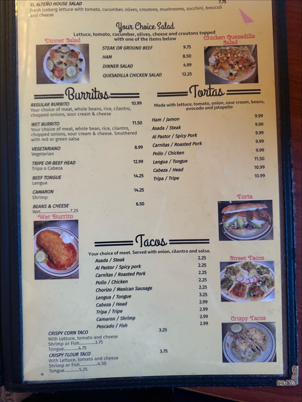 El Alteno Menu