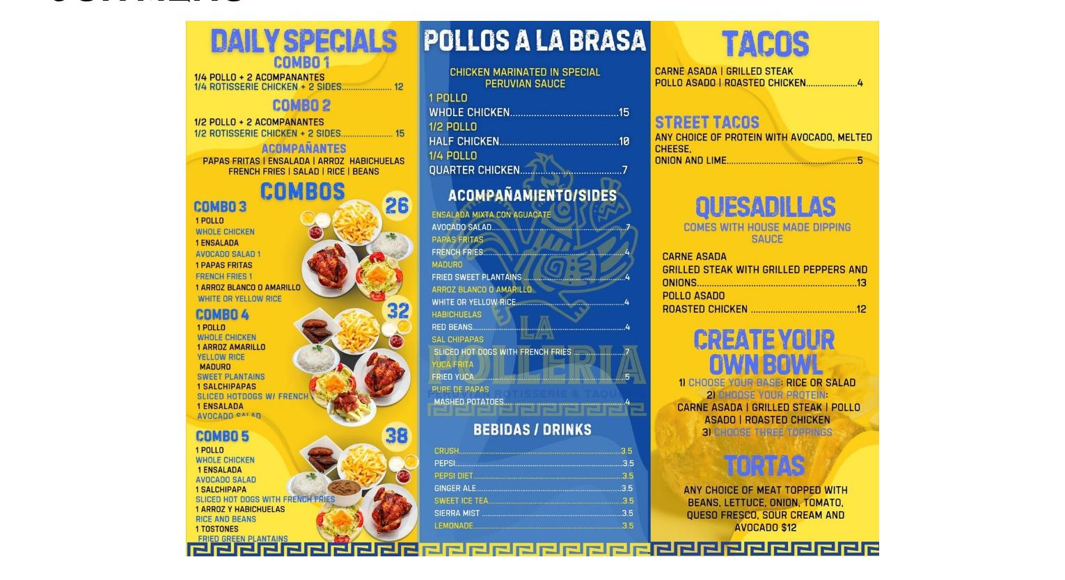 La Polleria Menu