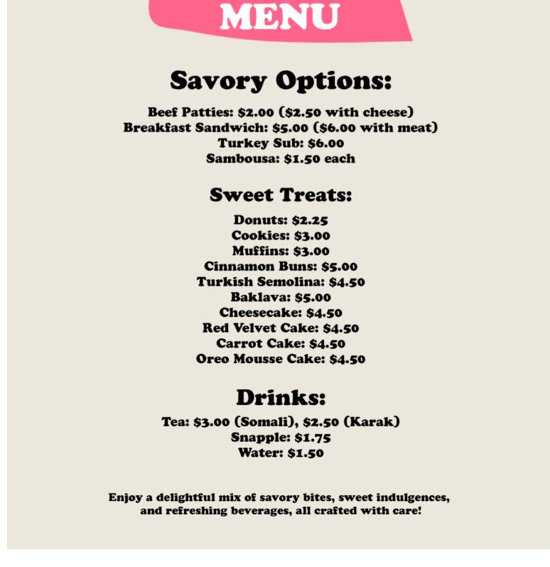 Cafe Dolce Albany Menu