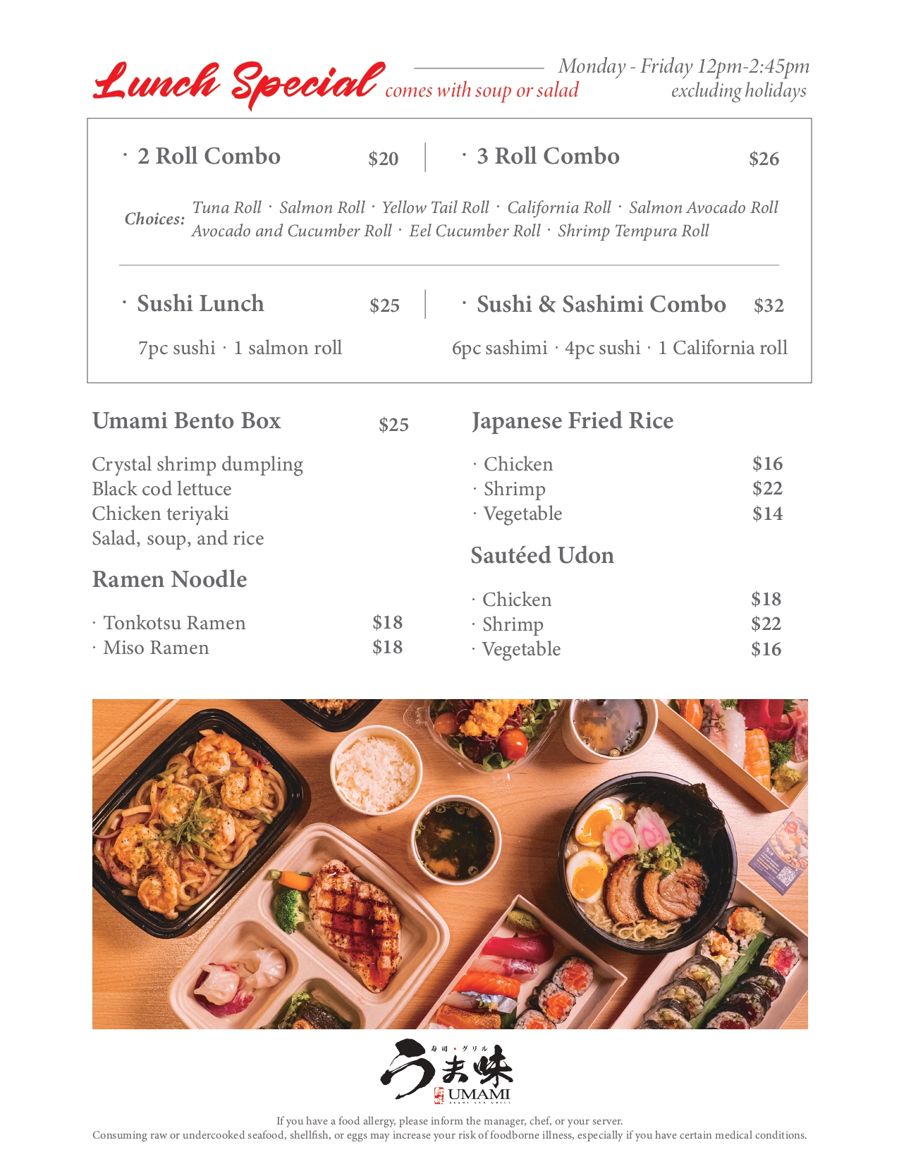 Umami Sushi And Grill Menu