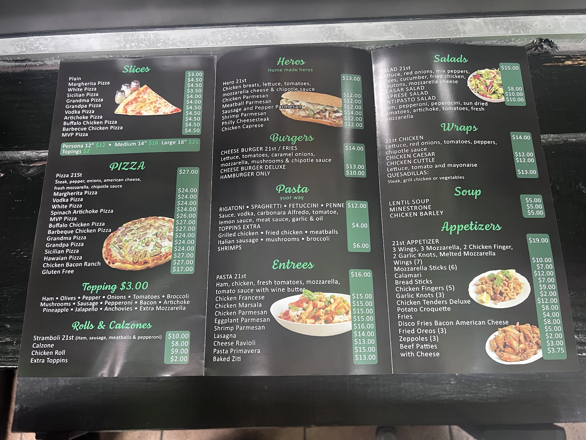 PIZZA 21st Menu