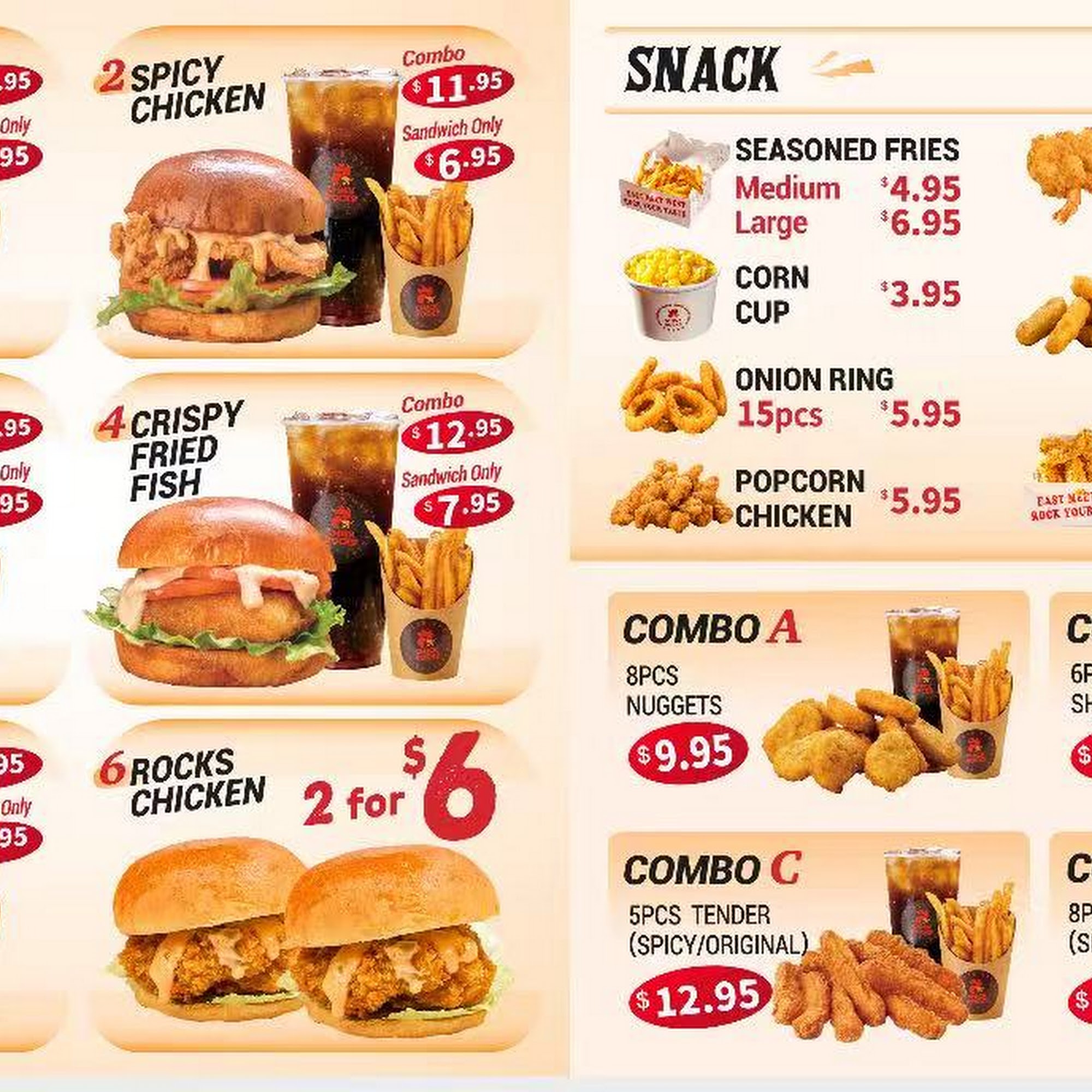 Chick Rocks Astoria Menu