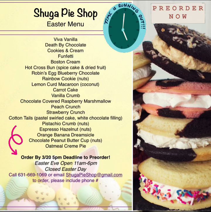Shuga Pie Shop Menu