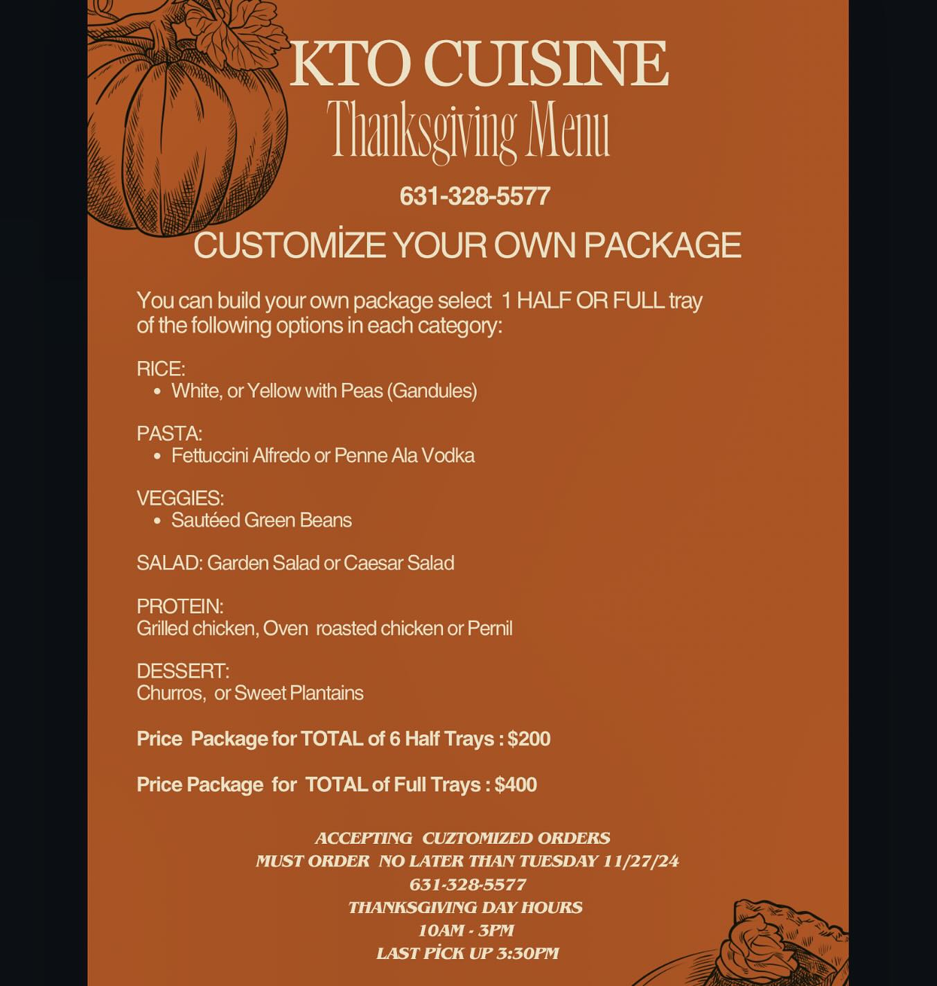 KTO Cuisine Menu
