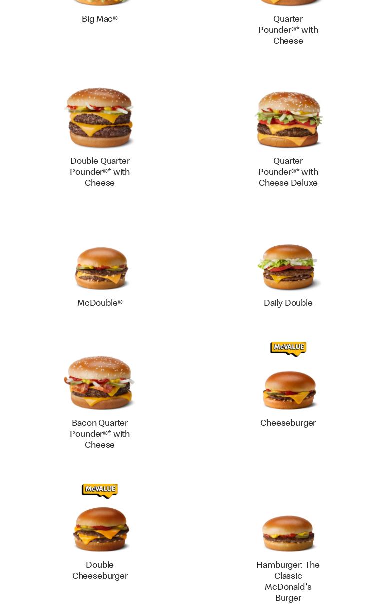 McDonald’s Menu