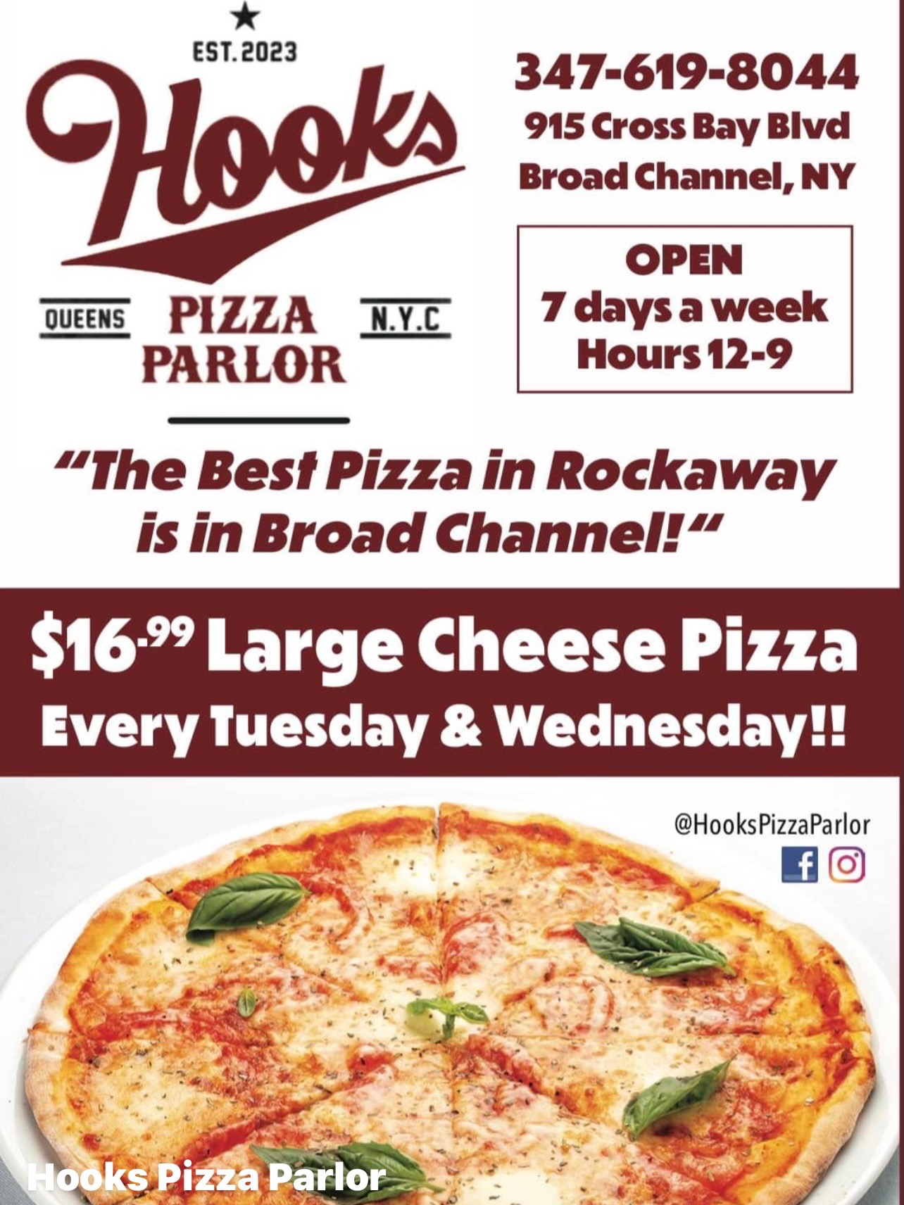 Hooks Pizza Parlor & Kitchen Menu
