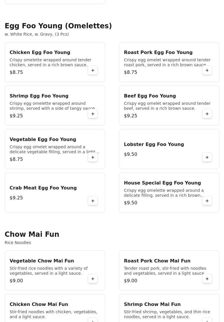 China King Restaurant Menu