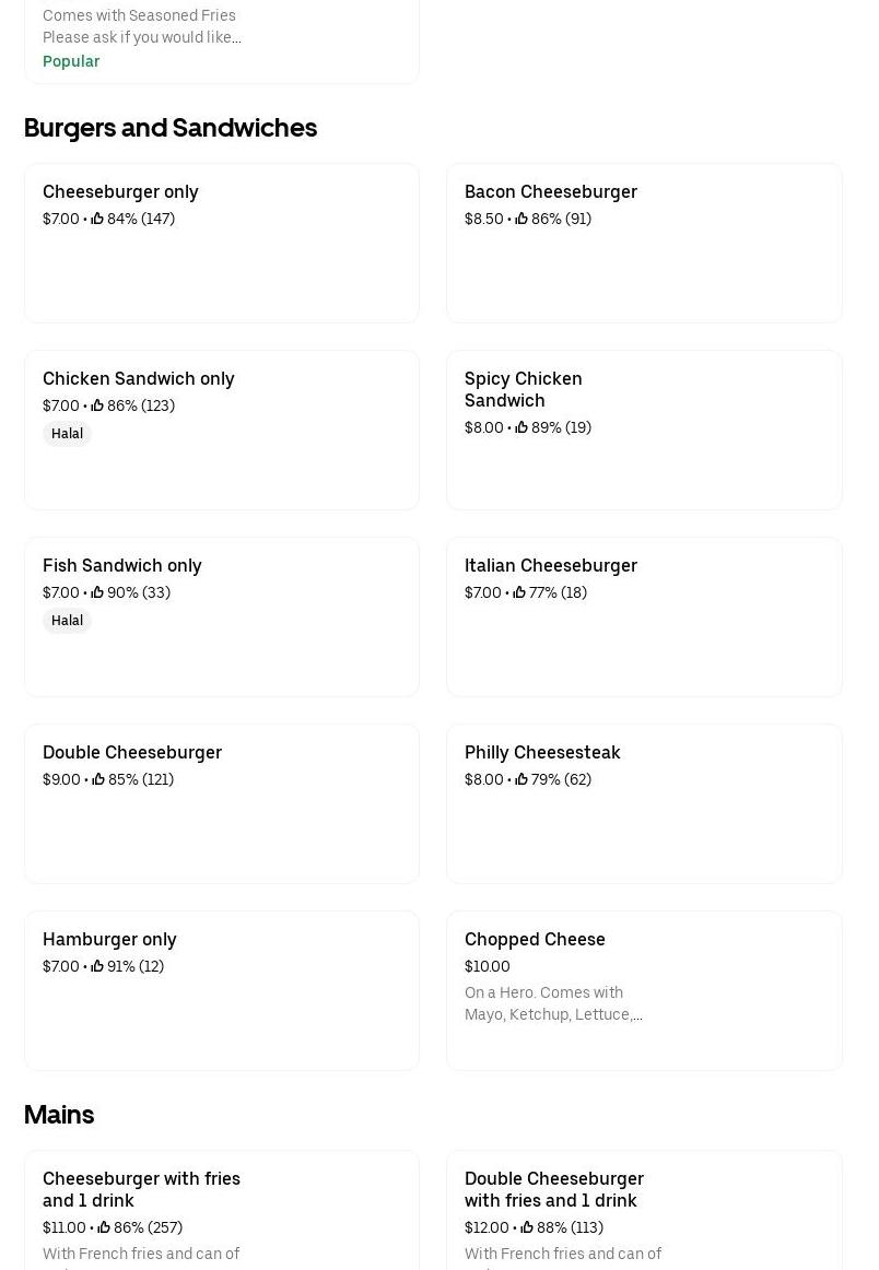 Kennedy Fried Chicken Menu